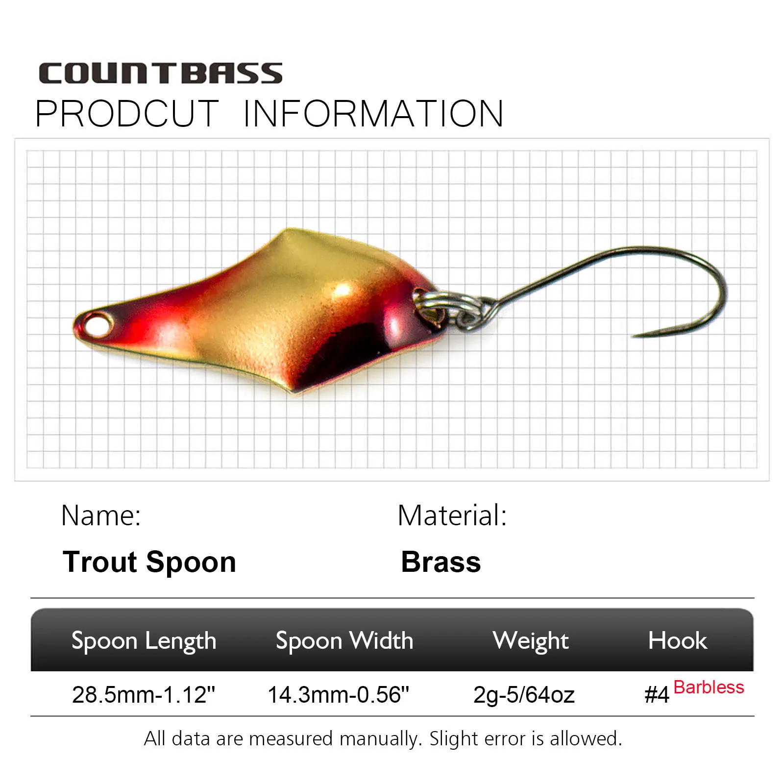 COUNTBASS 5/64oz 2g Cucchiaio  - Fishing Hook Barbless recensione e prezzo
