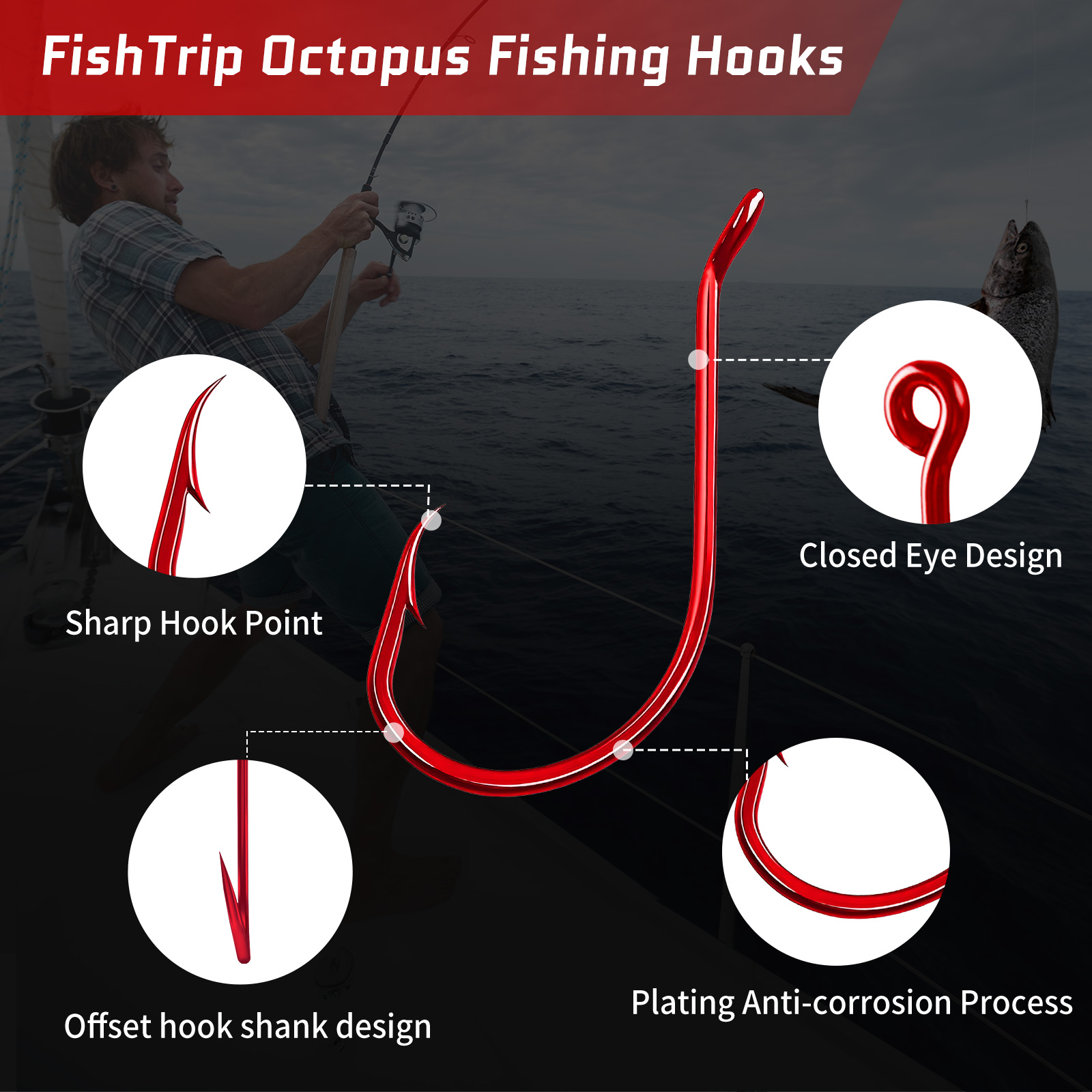 9KM 100 pezzi gancio per polpo - Fishing Hook Circle recensione e prezzo